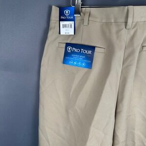 PRO TOUR Men's Comfort Stretch Golf Shorts Khaki Size 34 NEW
